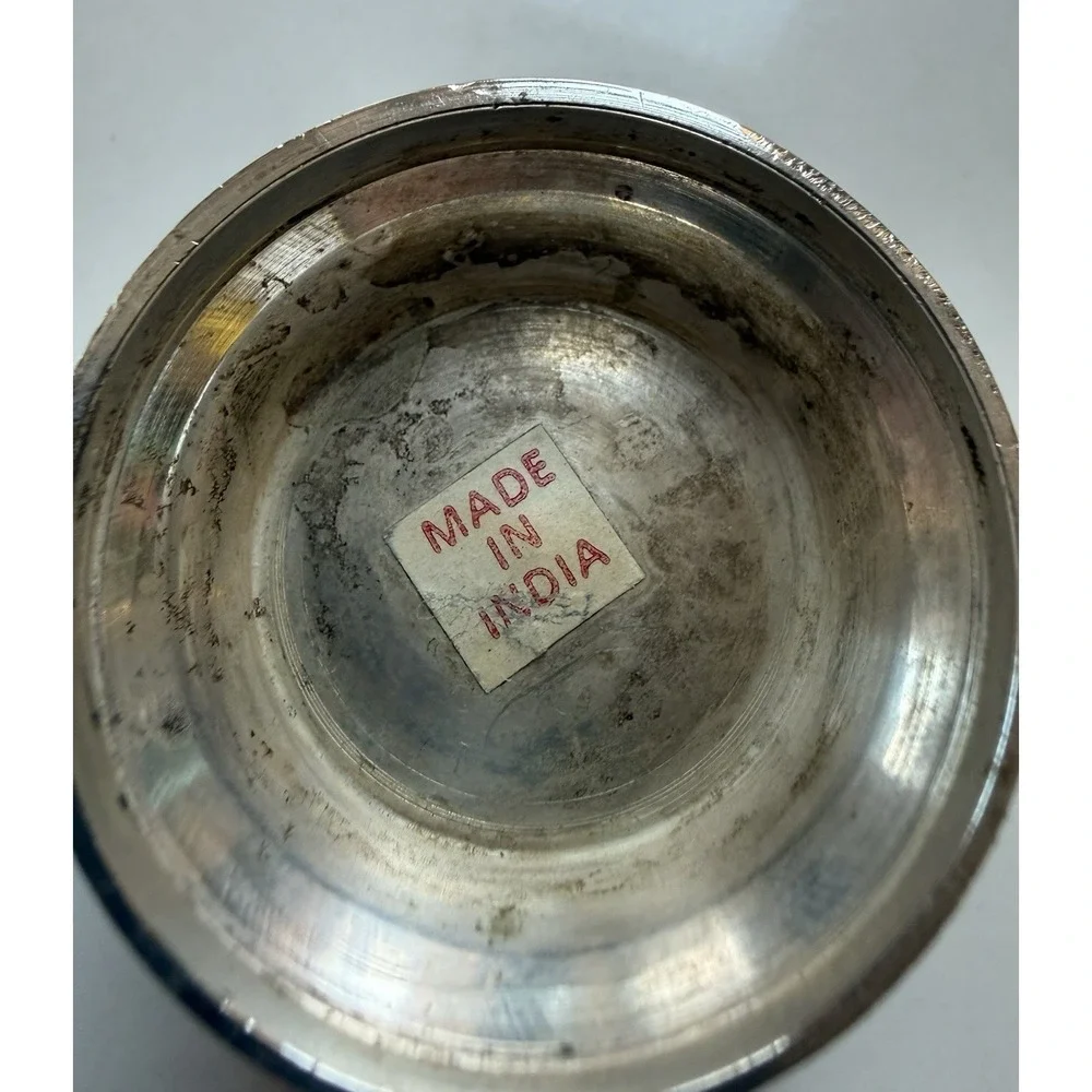 Silver Plate Footed Open Salt Cellar Bowl Vintage